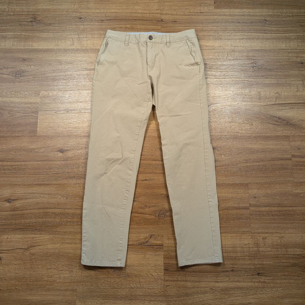 Bonobos Chino Pants Mens 30x32(28) Beige Slim Fit Stretch Flat Front Casual
